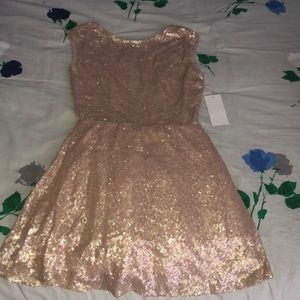 gold sequin dress